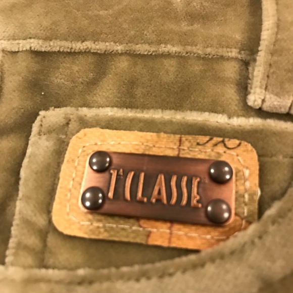 Girls Olive Velvet Pants - Picture 3 of 6